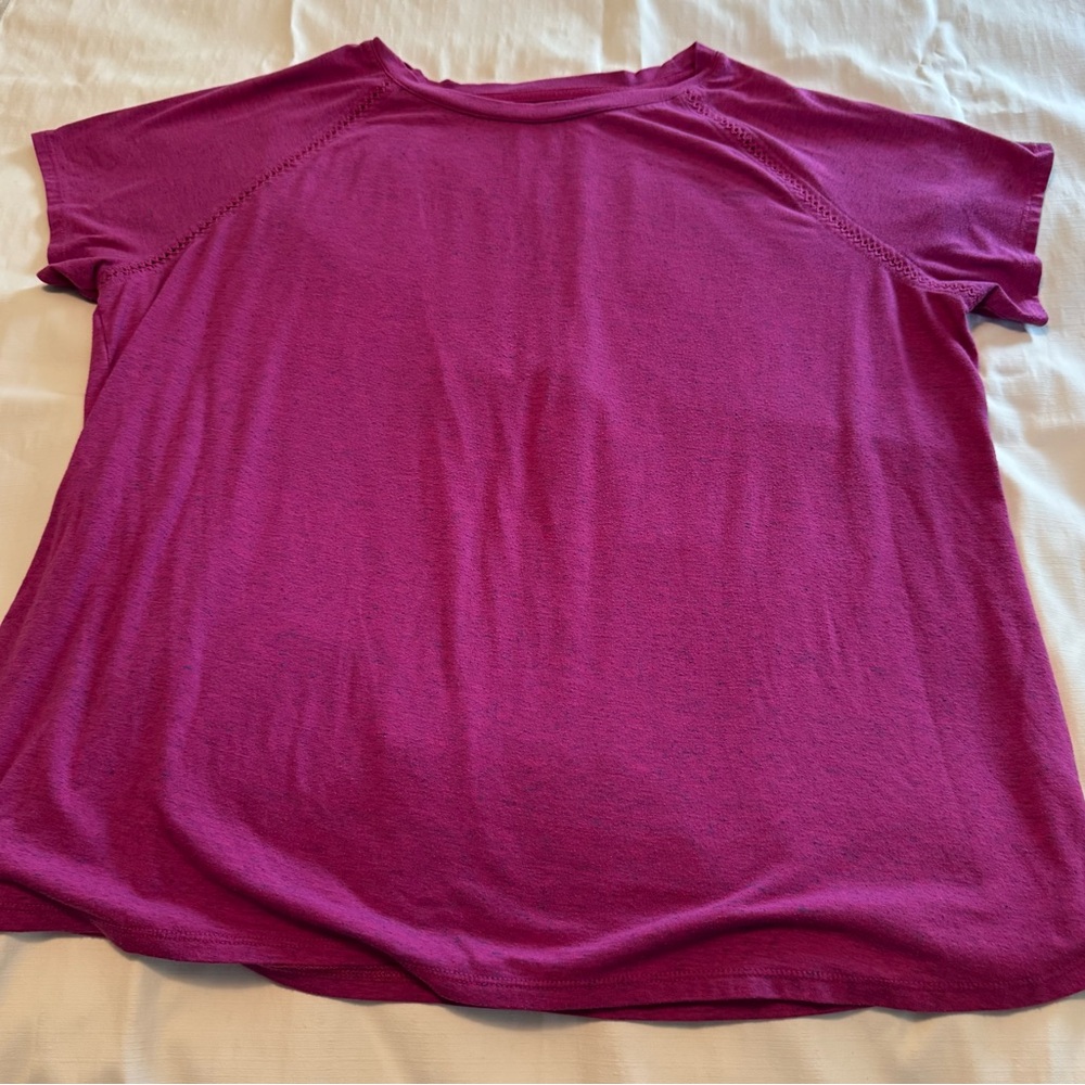 St. John's Bay Magenta Short Sleeve Knit Tee 0X - Picture 2 of 6